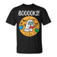 Boooks Ghost Read Book Halloween Teacher Librarian Men Women T-Shirt
