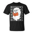 Booooks Cute Ghost Reading Books Halloween For Teacher &Kids T-Shirt