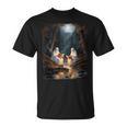 Camping Sheet Ghost Reading Book At Campfire Halloween T-Shirt