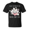 Cat & Book Lover Easily Distracted By Cats And Books For Men Women Kids T-Shirt Cat & Book Lover Easily Distracted By Cats And Books For Men Women Kids T-Shirt