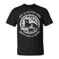 Cat Book And Coffee Make Life Beautiful Cat Mum T-Shirt