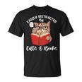 Cat Tshirt Easily Distracted By Cats And Books Cat For Men Women T-Shirt