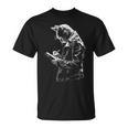 Cat Holds Book Writing Animal Print Motif Drawing Art Cat T-Shirt