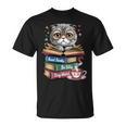 Cat Read Books Be Kind Stay Weird Library Book Lover T-Shirt