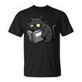 Cat Reading a Book Nerd Kitty Bookworm T-Shirt