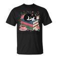 Cats Books & Coffee For Cat Lovers In Relaxed Weekend T-Shirt Cats Books & Coffee For Cat Lovers In Relaxed Weekend T-Shirt