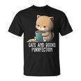 Cats And Books Purrfection Book Lover Book Nerd Librarian T-Shirt