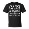 Cats And Books And Wool Socks T-Shirt