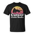 Cats And Comic Books Or Women's Cat And Comic Book T-Shirt Cats And Comic Books Or Women's Cat And Comic Book T-Shirt