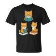 Cats Reading Book Lover Reading Bookworm Reader T-Shirt
