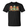 Christmas Library Gingerbread Man Books Lover Bookworm T-Shirt