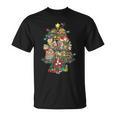 Christmas Tree Library Xmas Lights Tree Book Lover Librarian T-Shirt