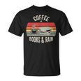 Coffee Books And Rain Retro Vintage Book Lover Reading T-Shirt