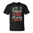 Coffee Cats And Books Cute Kitty Reading T-Shirt