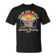 Color Our World Summer Reading 2025 Cute Book Wildflowers T-Shirt