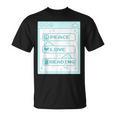 Computer Geek Peace Love Reading Cool Book Lover Bookworm T-Shirt