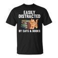 Cool Book Reader For Men Women Book Lover Bookworm Cat Book T-Shirt