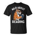 Cool Tiger Reading Book Wild About Reading Kids Books Reader T-Shirt