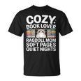 Cozy Book Lover Ragdoll Mom Soft Pages Quiet Nights T-Shirt