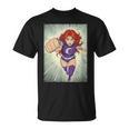 The Crimson Crescent 90s Retro Comic Book Superheroine Art T-Shirt The Crimson Crescent 90s Retro Comic Book Superheroine Art T-Shirt