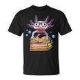 Cute Axolotl Read Book Shirt Kids Boy Girl Salamander T-Shirt