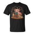 Cute Axolotl Reading Books Cozy Bookworm T-Shirt Cute Axolotl Reading Books Cozy Bookworm T-Shirt