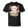 Cute Axolotl Reading Books Shirt Kawaii Axolotl Lover T-Shirt