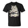 Cute Cat Reading Book Classic Bookworm Animal Pet Lover T-Shirt