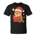 Cute Christmas Book Otter Reading Snowy Holiday Story T-Shirt