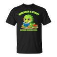 Cute Dino Book Lover Unearth A Story Summer Reading T-Shirt Cute Dino Book Lover Unearth A Story Summer Reading T-Shirt