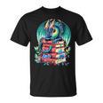 Cute Dragon Books Flower Bookworm Book Lover T-Shirt