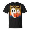 Cute Ghost Book Reading Halloween Teacher Puns Booooks For Men Women Kids T-Shirt