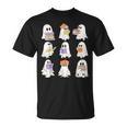 Cute Ghost Reading Books Teacher Halloween Reading Men Women Kids T-Shirt Cute Ghost Reading Books Teacher Halloween Reading Men Women Kids T-Shirt