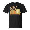 Cute Kawaii Frog Books Flowers T-Shirt Cute Kawaii Frog Books Flowers T-Shirt