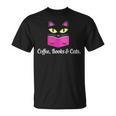 Cute Kitty Face Coffee Books & Cats T-Shirt Cute Kitty Face Coffee Books & Cats T-Shirt