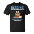 Cute Owl Reading Book Lover Positive Saying T-Shirt