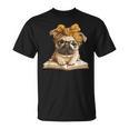 Cute Pug Reading Dog Book Lover Animal Graphic Baby Portrait T-Shirt
