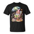 Cute Summer Relaxing Gnome Art For Book Lovers T-Shirt
