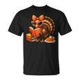 Cute Turkey Reading Book Lovers Bow Thanksgiving T-Shirt Cute Turkey Reading Book Lovers Bow Thanksgiving T-Shirt