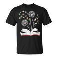 Dandelion Floral Book Reading Lovers Graphics T-Shirt Dandelion Floral Book Reading Lovers Graphics T-Shirt