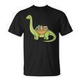 Dinosaur Librarian Book Lover Reading Brontosaurus T-Shirt