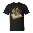 Dragon Bookworm Reading Fantasy Book Graphic Art T-Shirt Dragon Bookworm Reading Fantasy Book Graphic Art T-Shirt