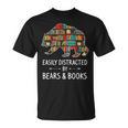 Easily Distracted By Bears & Books Lover Mammal Animal T-Shirt