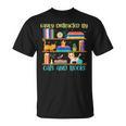 Easily Distracted By Cats And Books Cat Book Lovers Bookworm T-Shirt