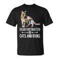 Easily Distracted By Cats And Books Reader Cat Lovers For Men Women Girls Kids T-Shirt Easily Distracted By Cats And Books Reader Cat Lovers For Men Women Girls Kids T-Shirt