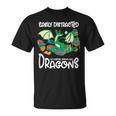 Easily Distracted By Coffee Books And Dragons Fantasy Sci-Fi T-Shirt