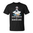 Easily Distracted By Dalmatian And Books Dog & Book Lover For Men Women Kids T-Shirt