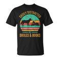 Easily Distracted By Dholes & Books Retro Wild Dogs Lover T-Shirt