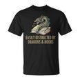 Easily Distracted By Dragons & Books Vintage Style T-Shirt