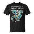 Easily Distracted By Dragons Books Bookworm T-Shirt
